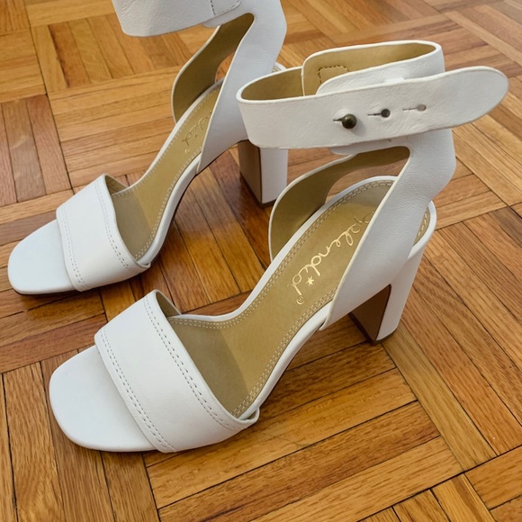 Splendid NWOT white leather strap heels, size 7 - Picture 2 of 5